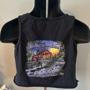 Harley Davidson EastGate Cincinnati Ohio Tank Top Crop Top Black Small